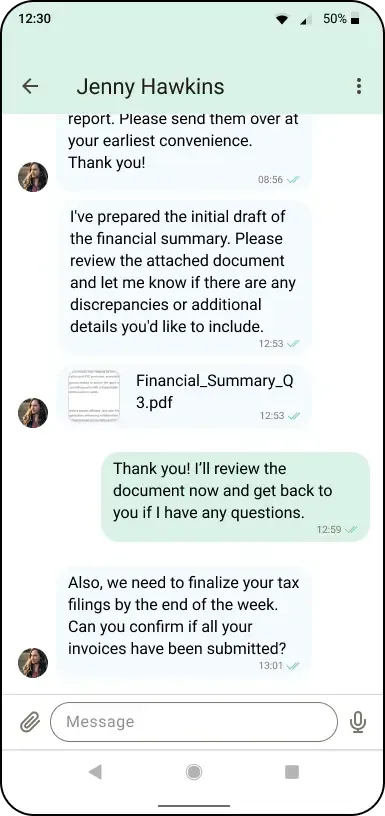 Accountant communication application