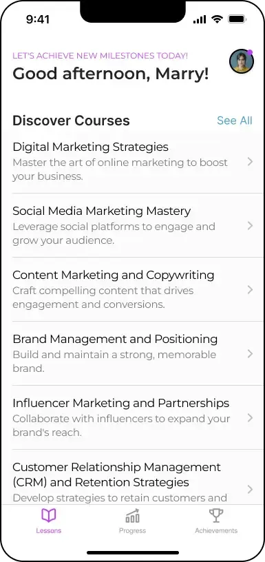 Educational Courses Application